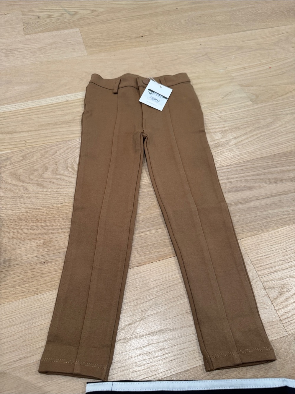 Kids Tailored Dress Pants in Camel Brown